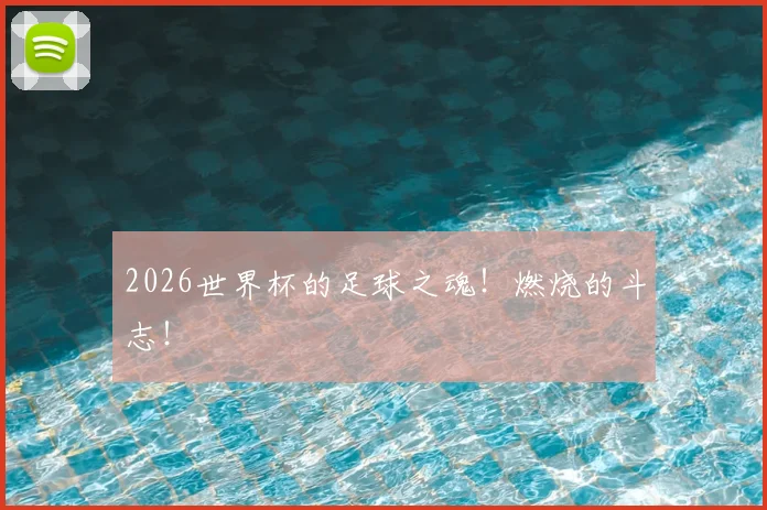 2026世界杯的足球之魂!燃烧的斗志!